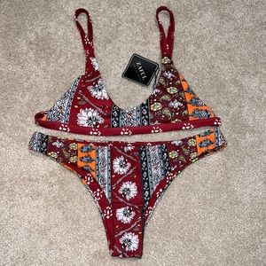 Red Patchwork Print Swim Suit, never worn.
